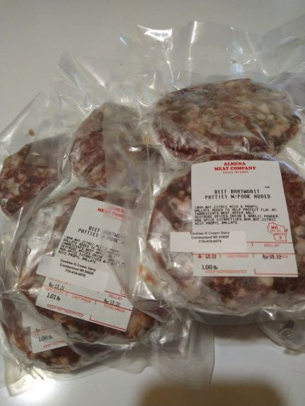 Brat Patties ~ 50% beef