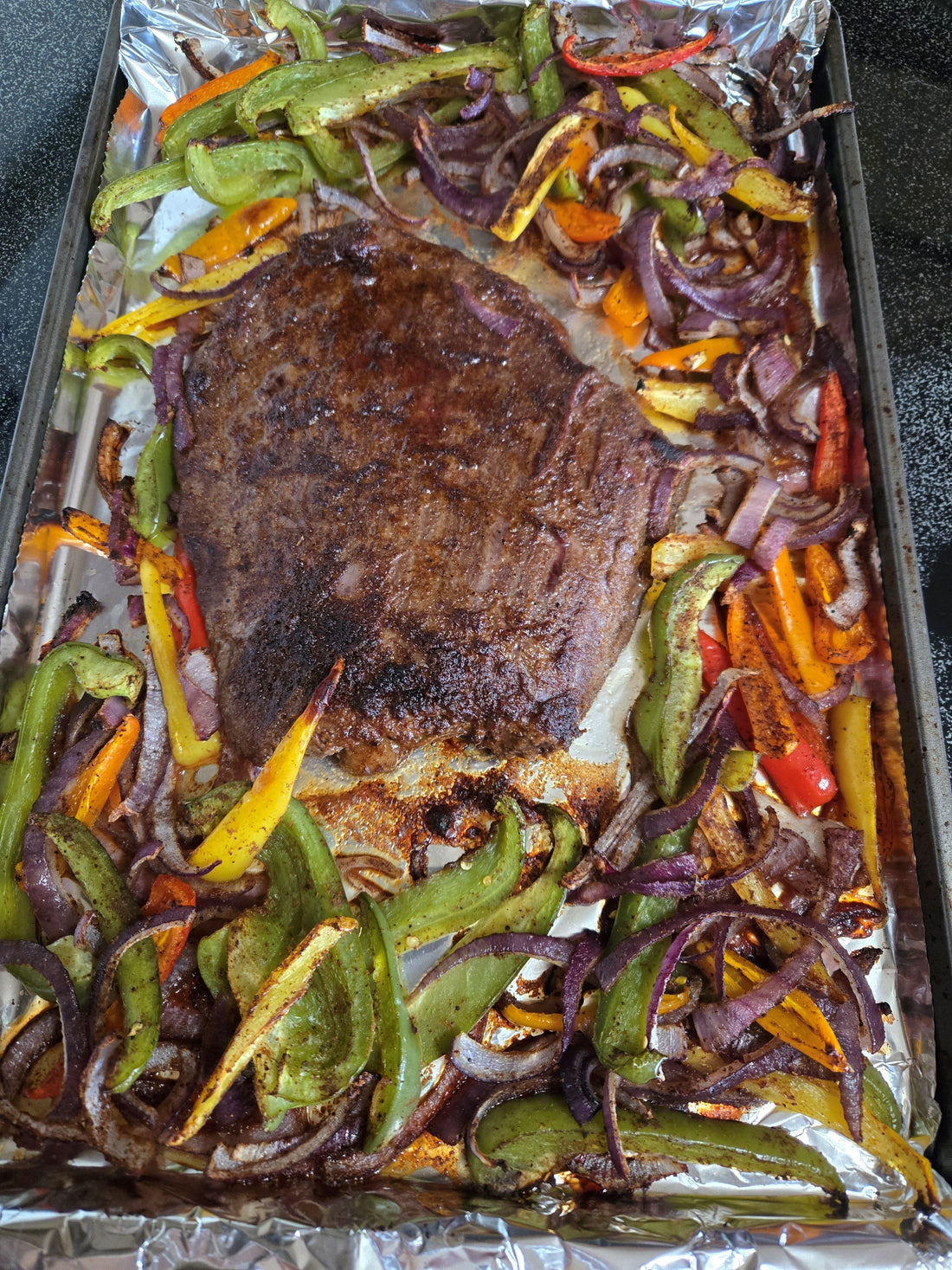 Sheet Pan Flank Steak Fajitas