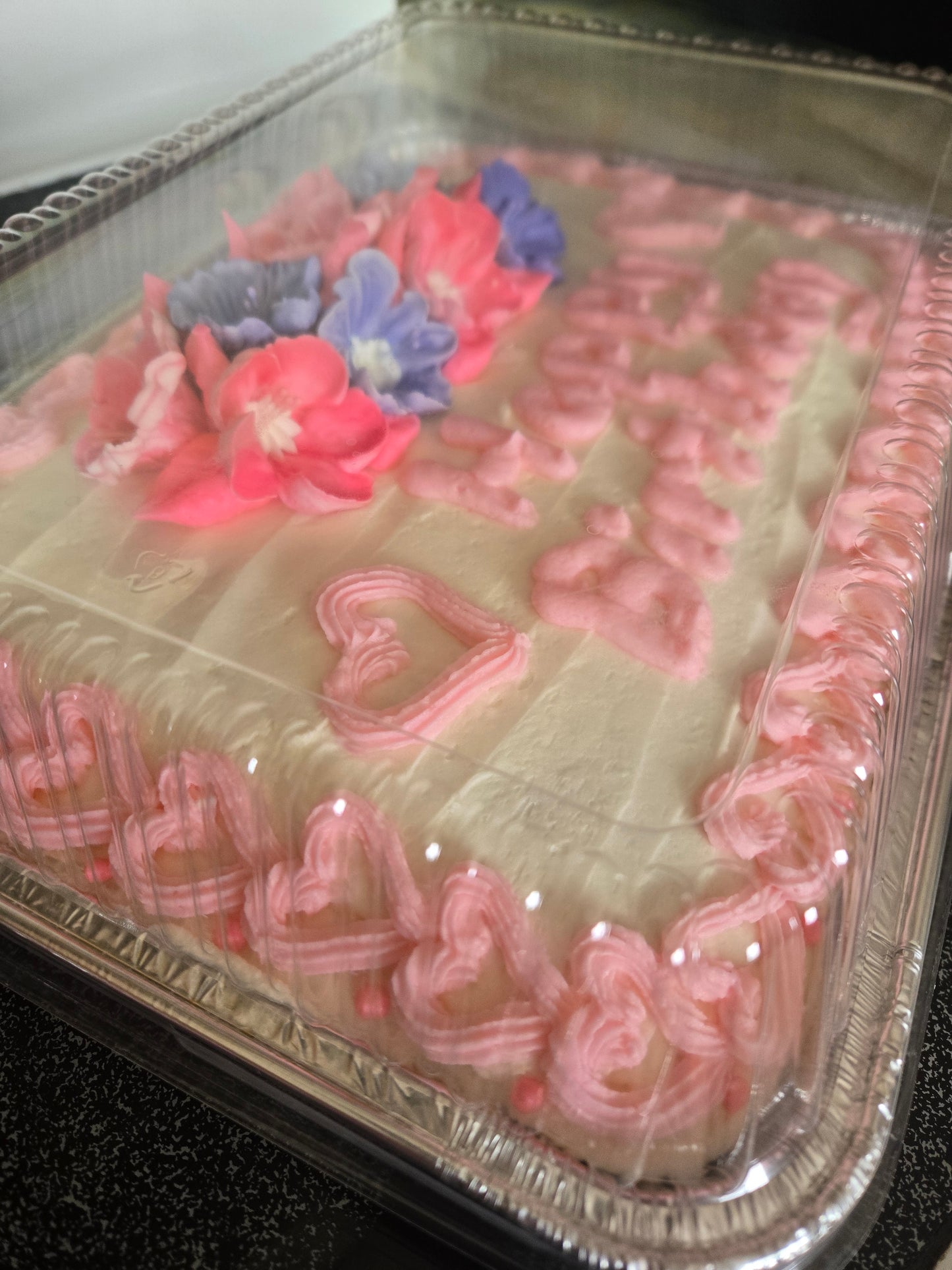 Basic Buttercream Sheet Cake ~ Packaging (aluminum pan w/ clear dome top)