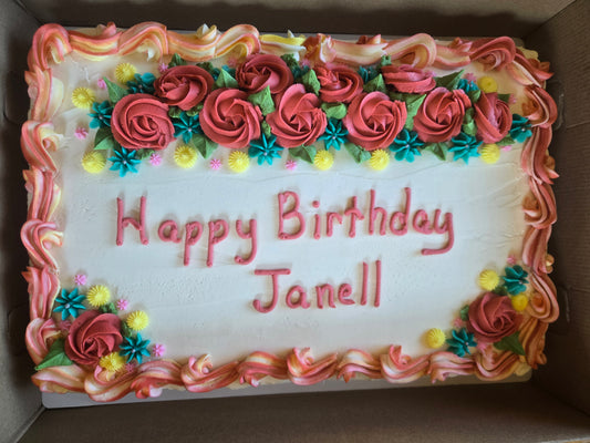 Celebration Cake ~ about 48 2" servings